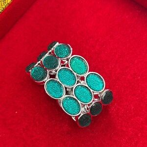 Elegant Silver and Teal Women's Bracelet